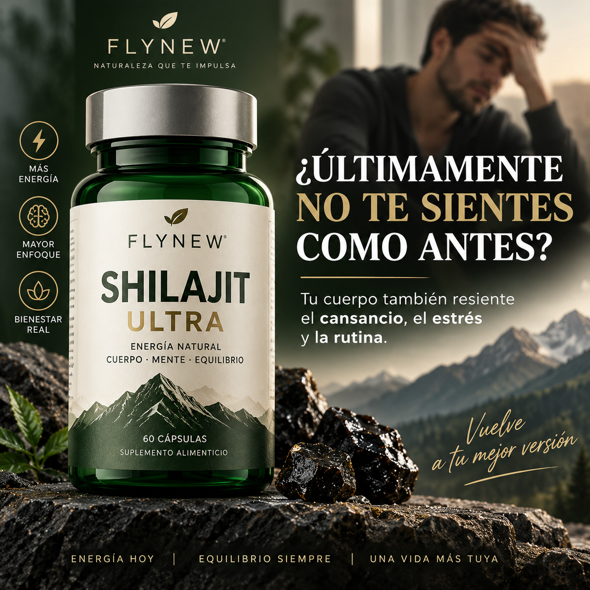 Shilajit Ultra | Energía, Vitalidad, 60 Cápsulas