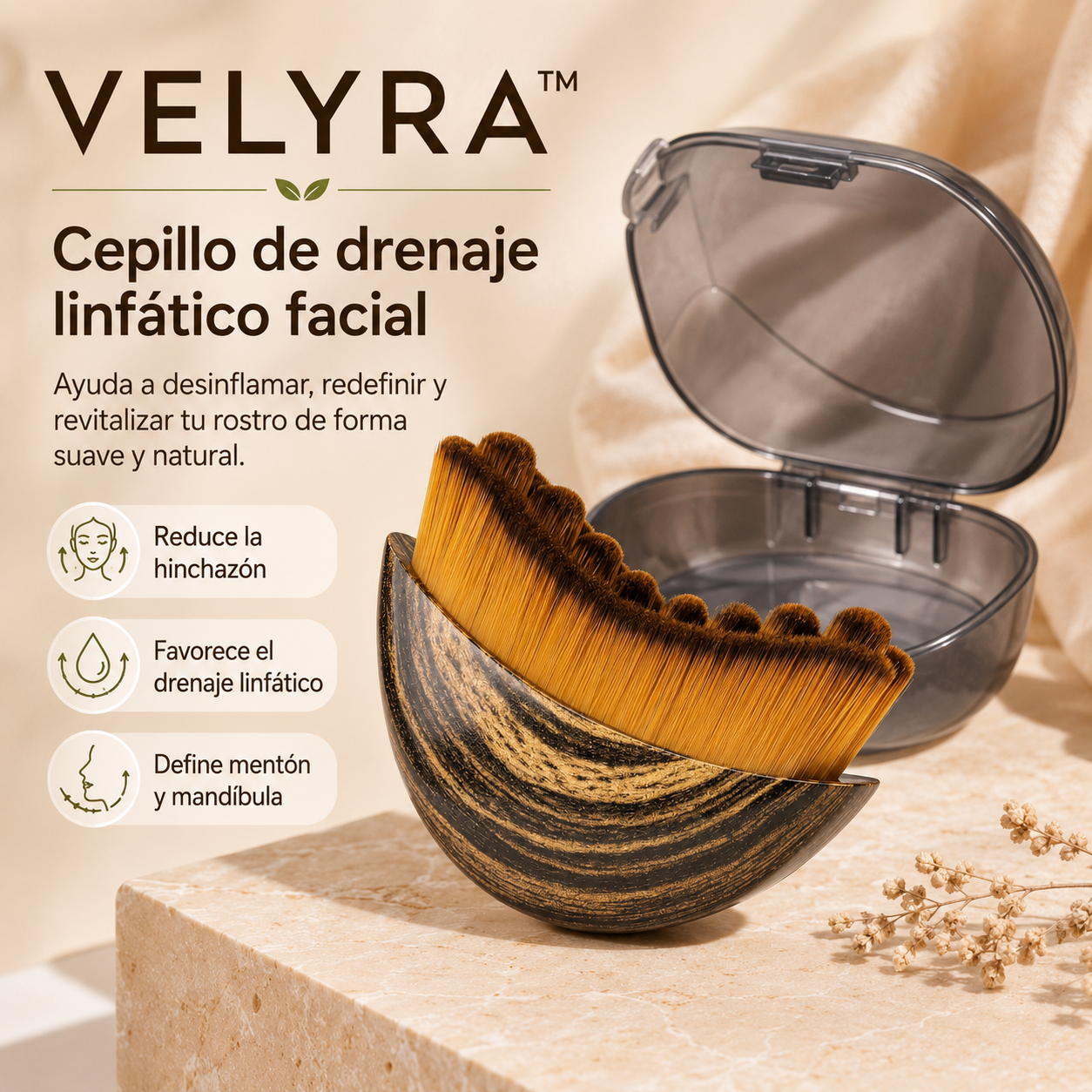 VELYRA™ | Cepillo de Drenaje Linfático Facial