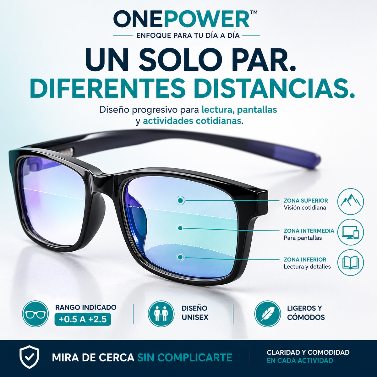 ONEPOWER™ | Lentes de Lectura con Enfoque Progresivo