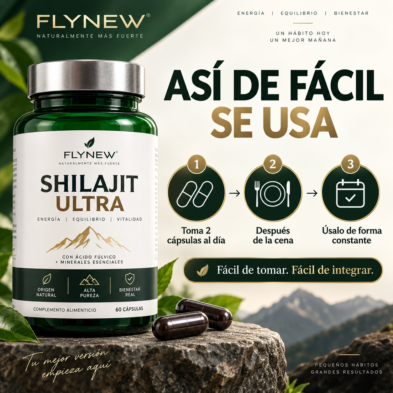 Shilajit Ultra | Energía, Vitalidad, 60 Cápsulas