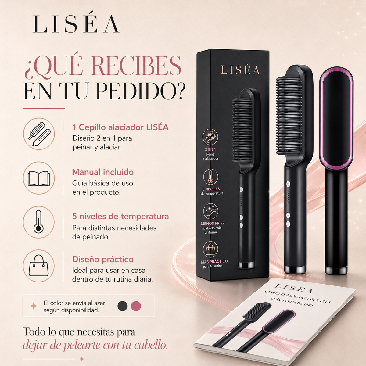 LISÉA™ | Cepillo Alaciador 2 en 1 Antifrizz