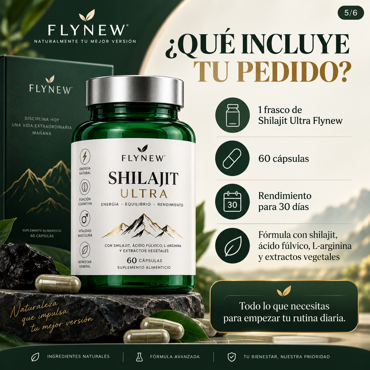 Shilajit Ultra | Energía, Vitalidad, 60 Cápsulas