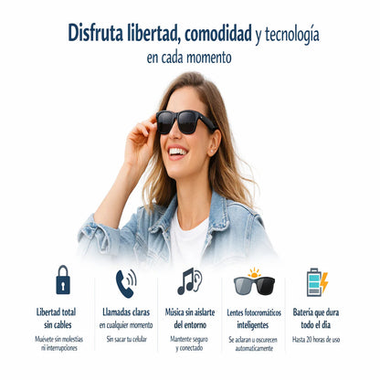 VYRA AI – Gafas Inteligentes con Traducción en Tiempo Real y Audio Bluetooth
